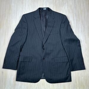 Jos A Bank Charcoal Pinstripe Wool Blazer Sport Coat 43R Business Suit Jacket